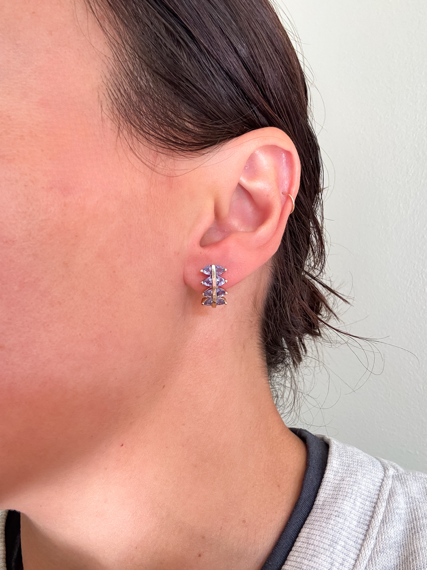 Vintage 14K RGE Tanzanite Earrings