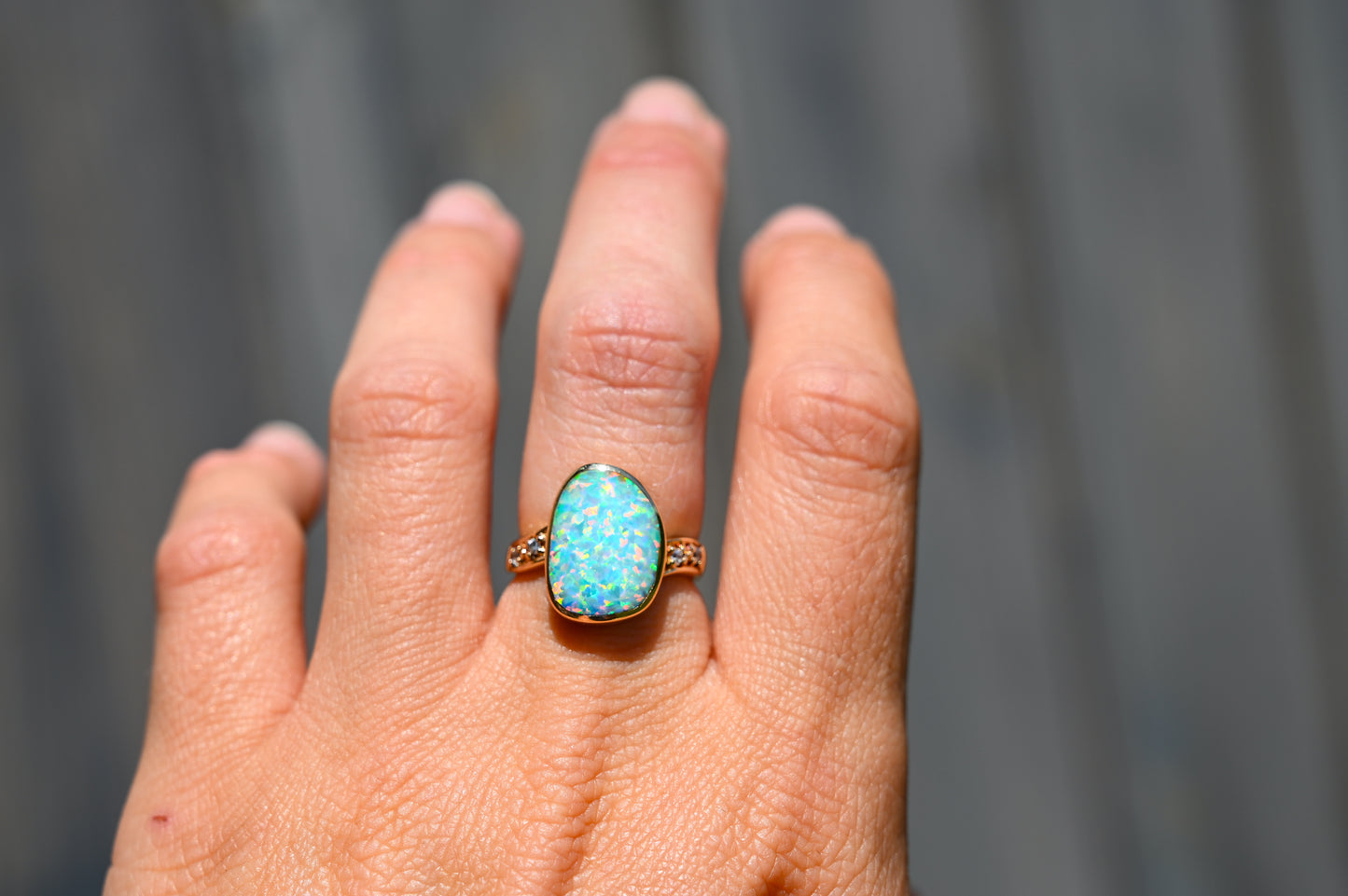 14K Yellow Gold Opal Doublet Ring