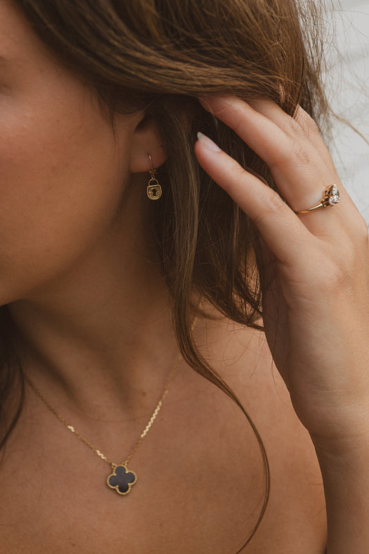 Vintage 14k Gold Padlock Earrings