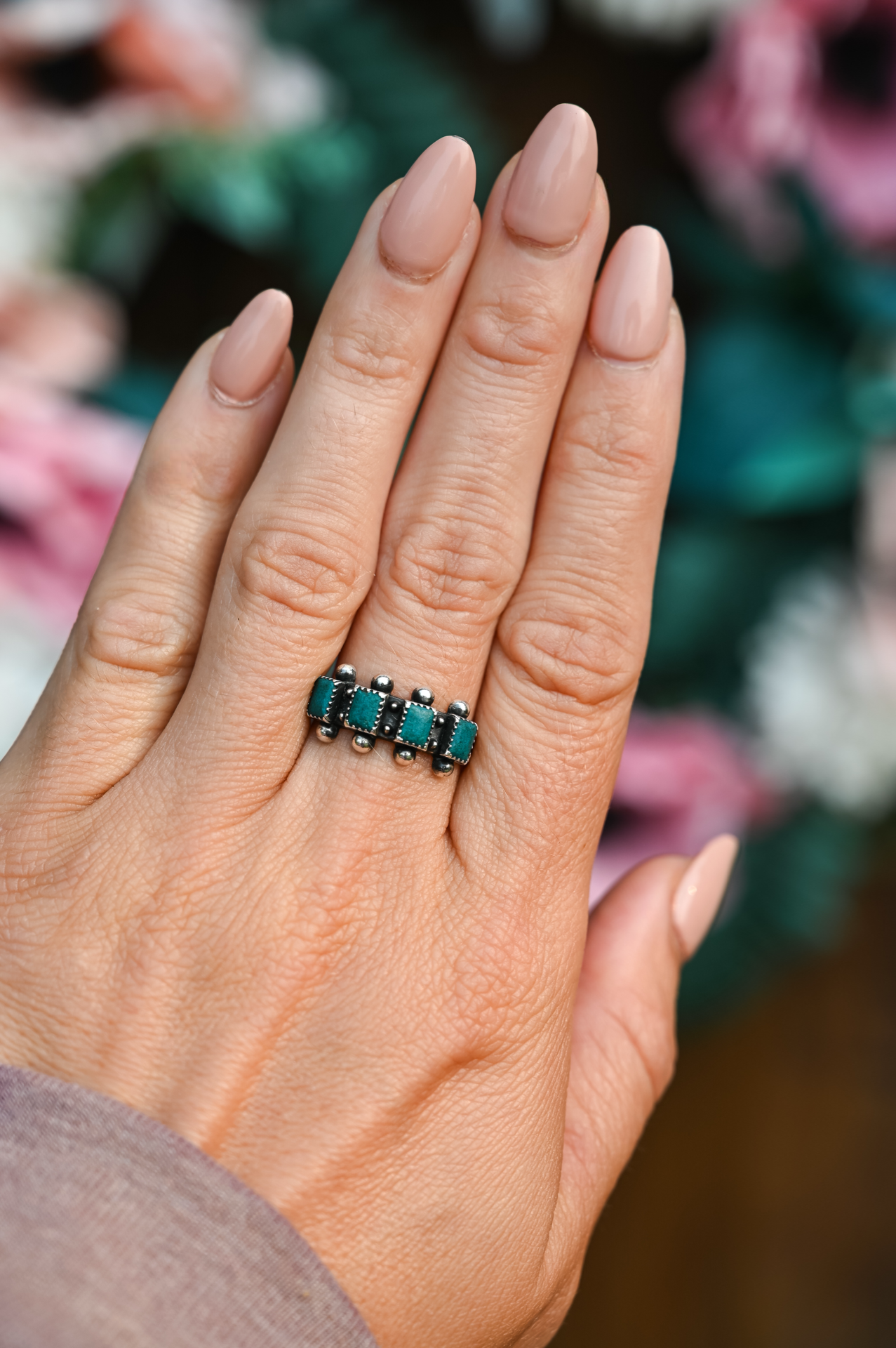 Vintage 1950’s Zuni Sterling Silver & Turquoise Ring