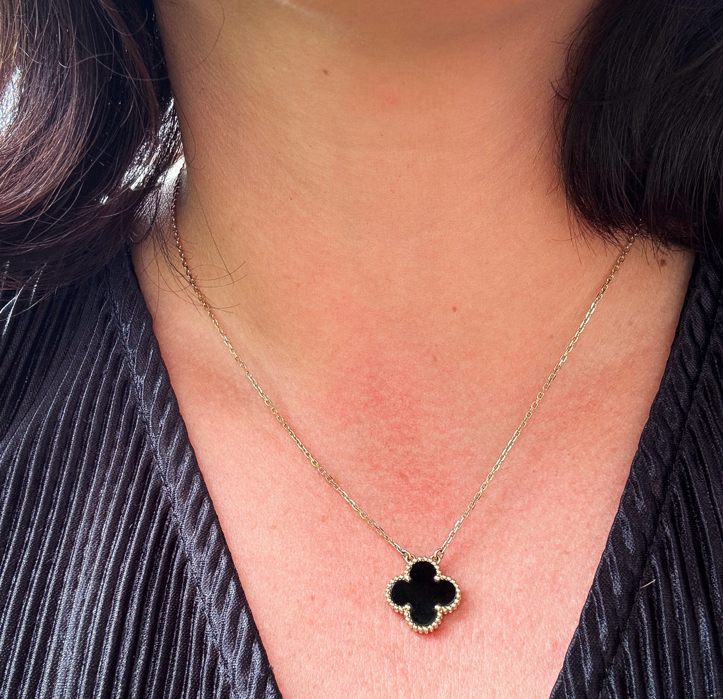 Van Cleef & Arpels Vintage Alhambra Necklace - Onyx