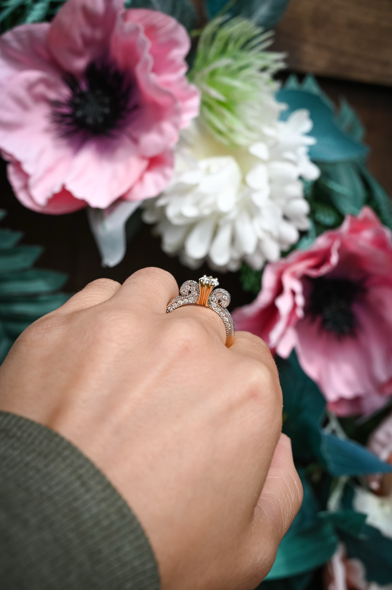 Vintage Diamonique 14k Yellow Gold & Cubic Zirconia Ring – Size 7.25