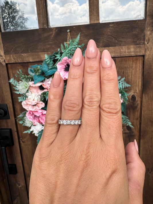 Vintage 14k gold and diamond eternity band