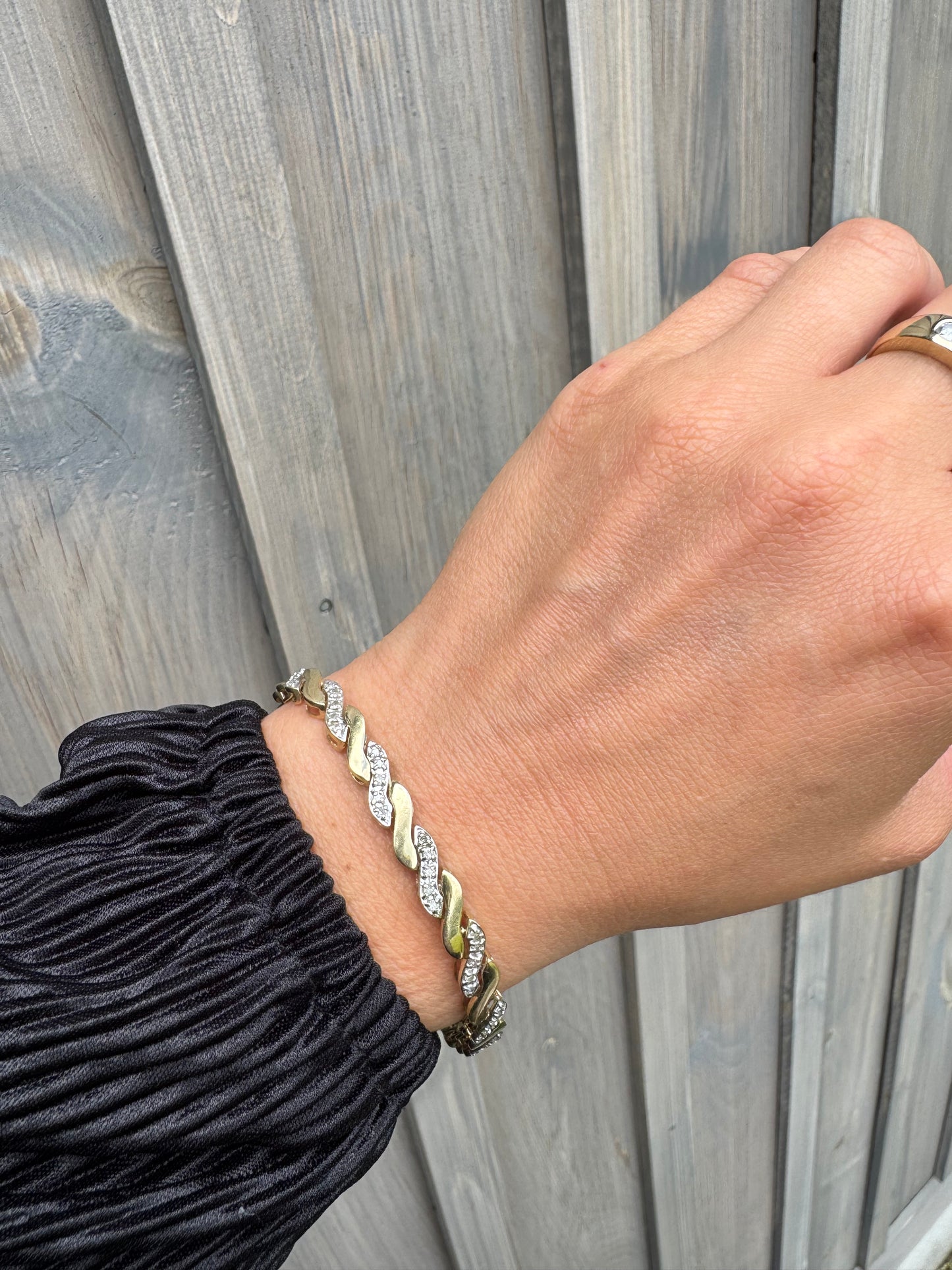 Vintage 14k Gold & Diamond Bracelet