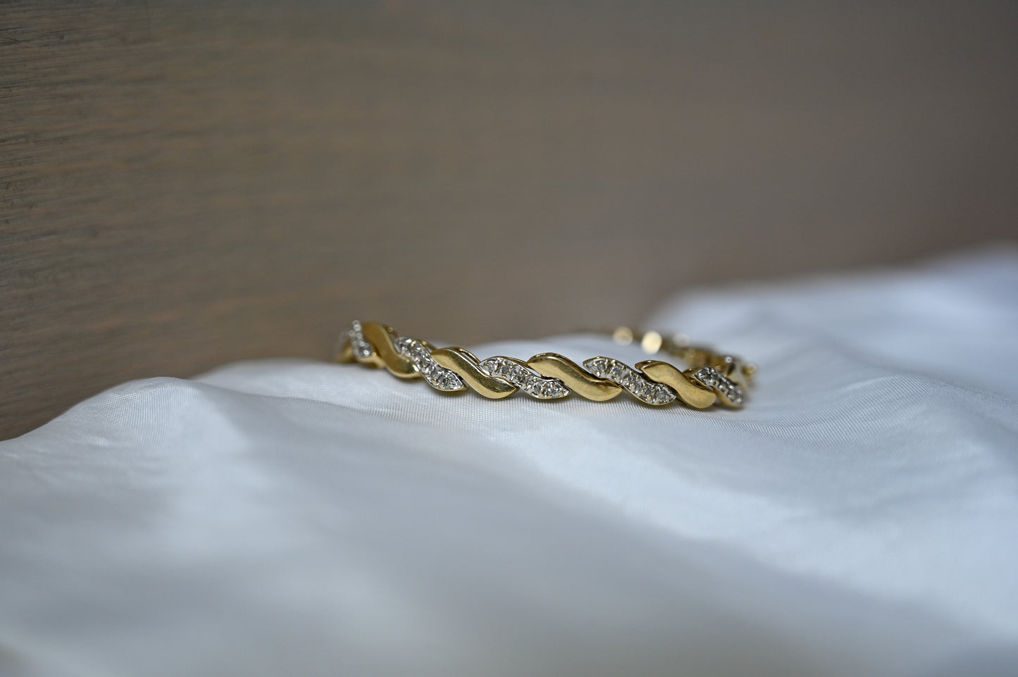 Vintage 14k Gold & Diamond Bracelet