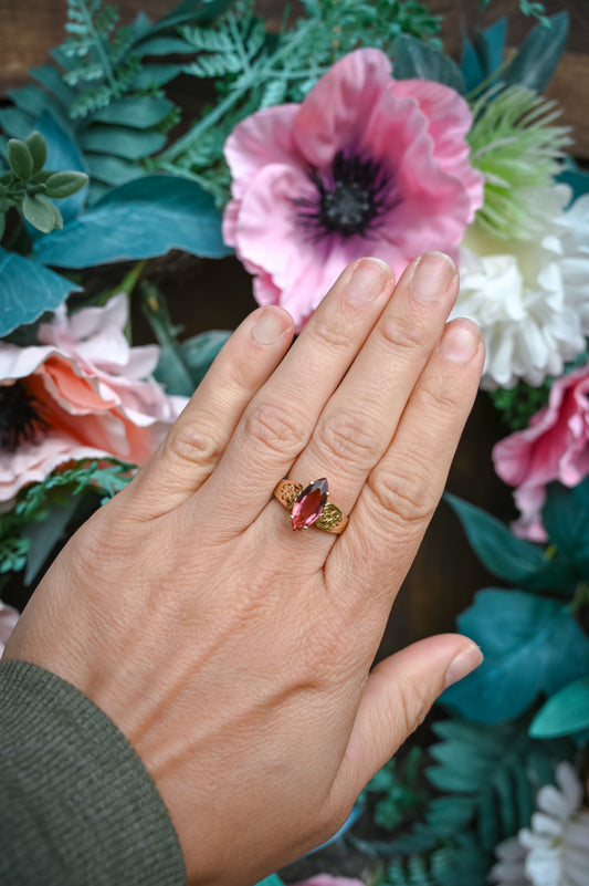 Vintage Pink Tourmaline Ring – 14k Yellow Gold