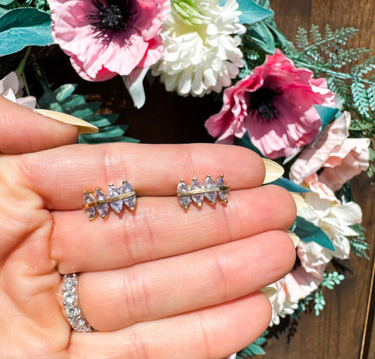 Vintage 14K RGE Tanzanite Earrings