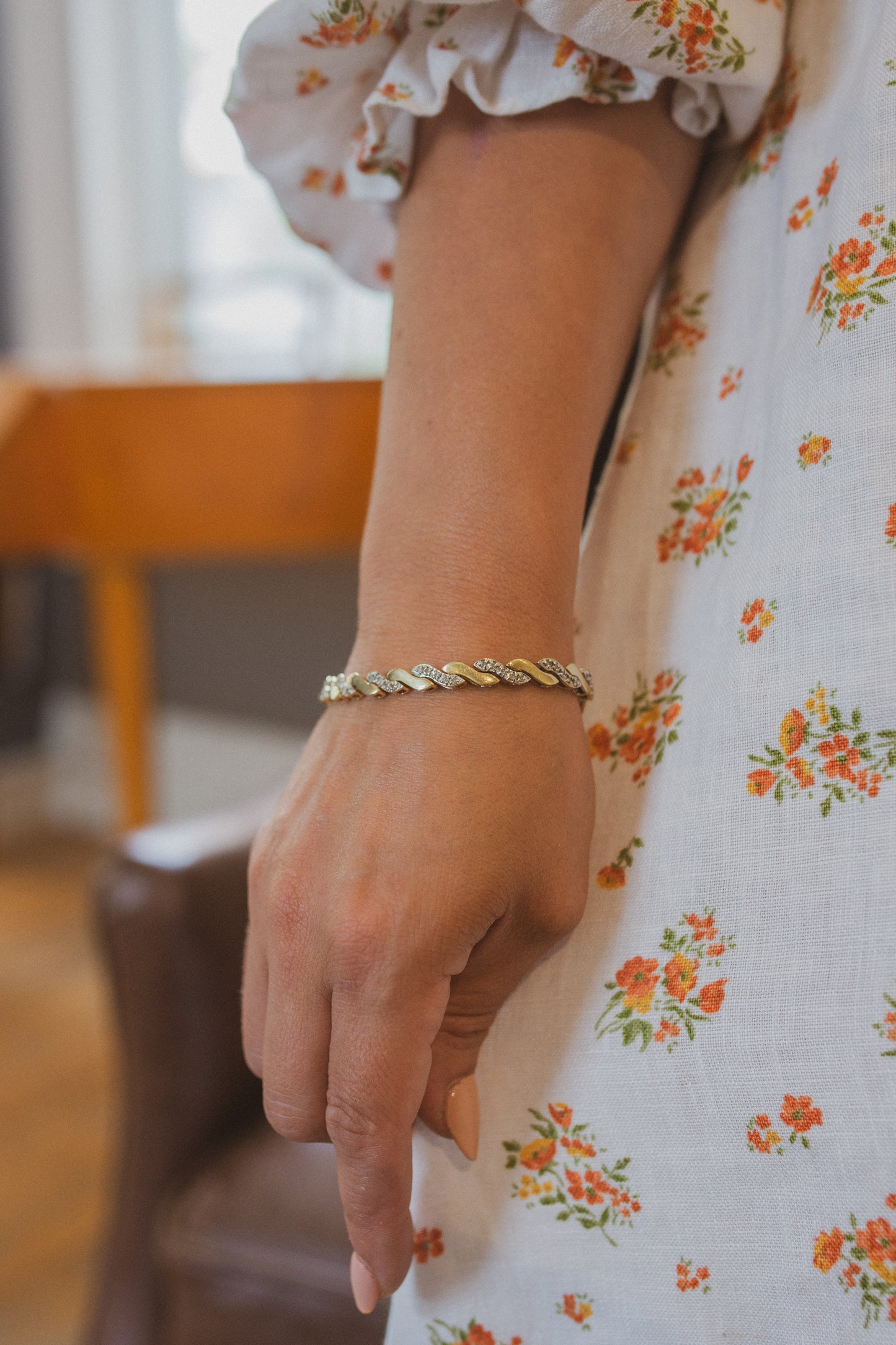 Vintage 14k Gold & Diamond Bracelet